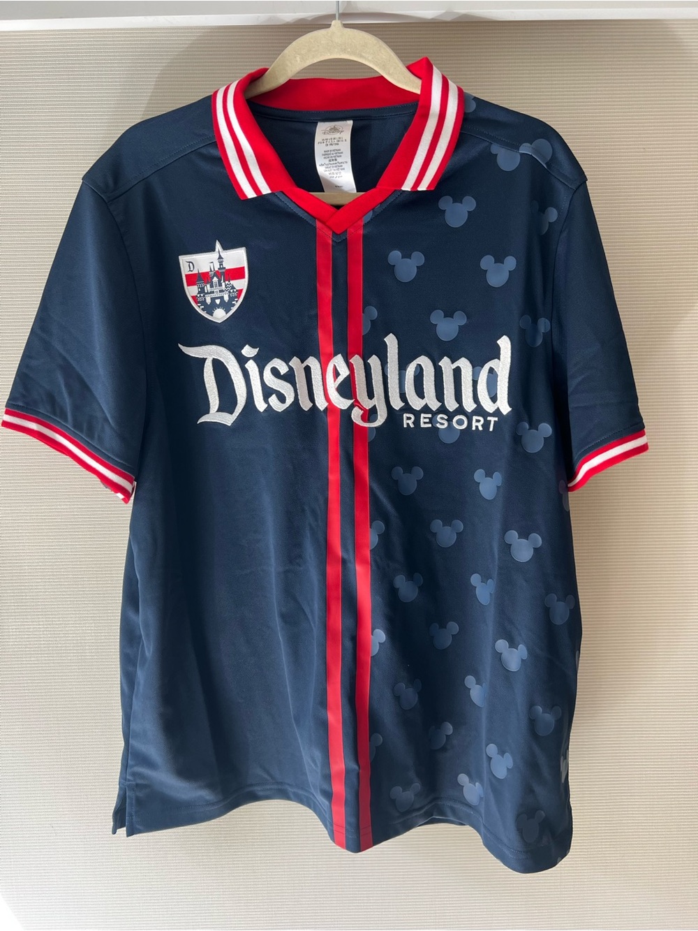 Disney Navy and Red Disneyland Resort Unisex Polo Jersey